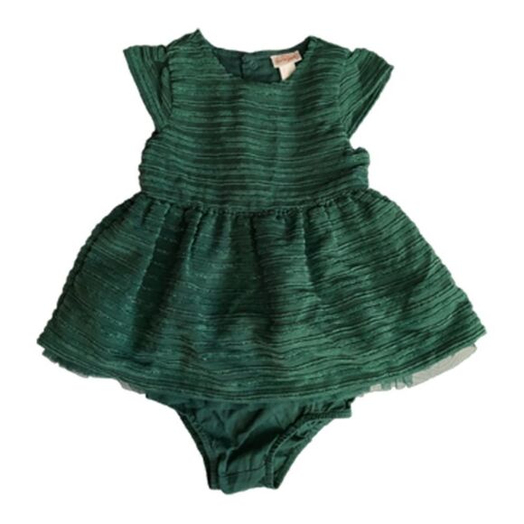 ❤️ Cat & Jack Green Christmas Dress Size 12 Months - Picture 1 of 5